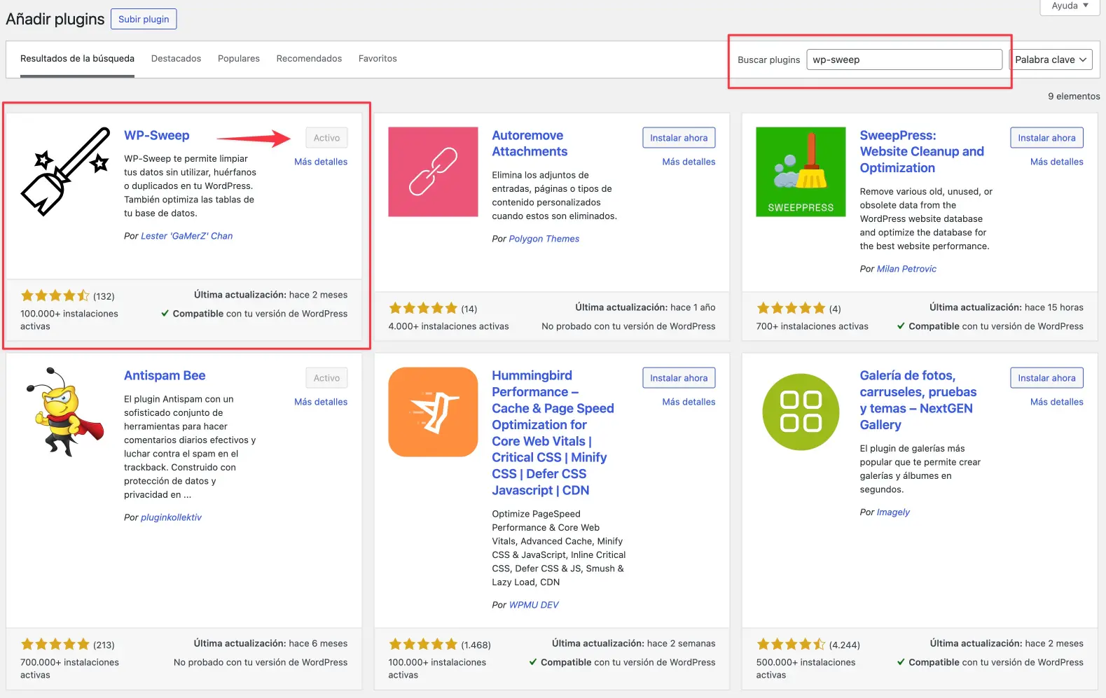 Error 500 Elementor como instalar y usar plugin WP-Sweep